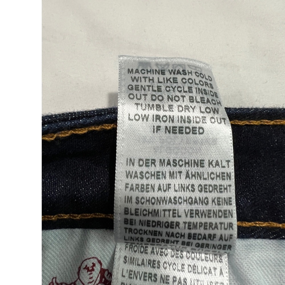 True Religion Skinny Jeans Women 32 Blue Logo Waistband Super Stretch Denim PF17 - Picture 5 of 16